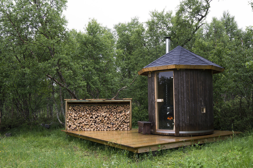 Cabane sauna en Norvège.